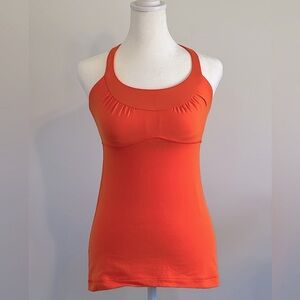 Lululemon Athletica Built-In Shelf Bra Orange Tank Top Size 6